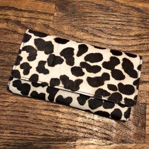 Animal printed real leather wallet
